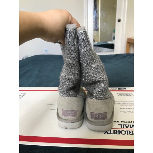 UGG Australia gray kids Sequin Boots 1104669K size 3 eu35 - Picture 4 of 10